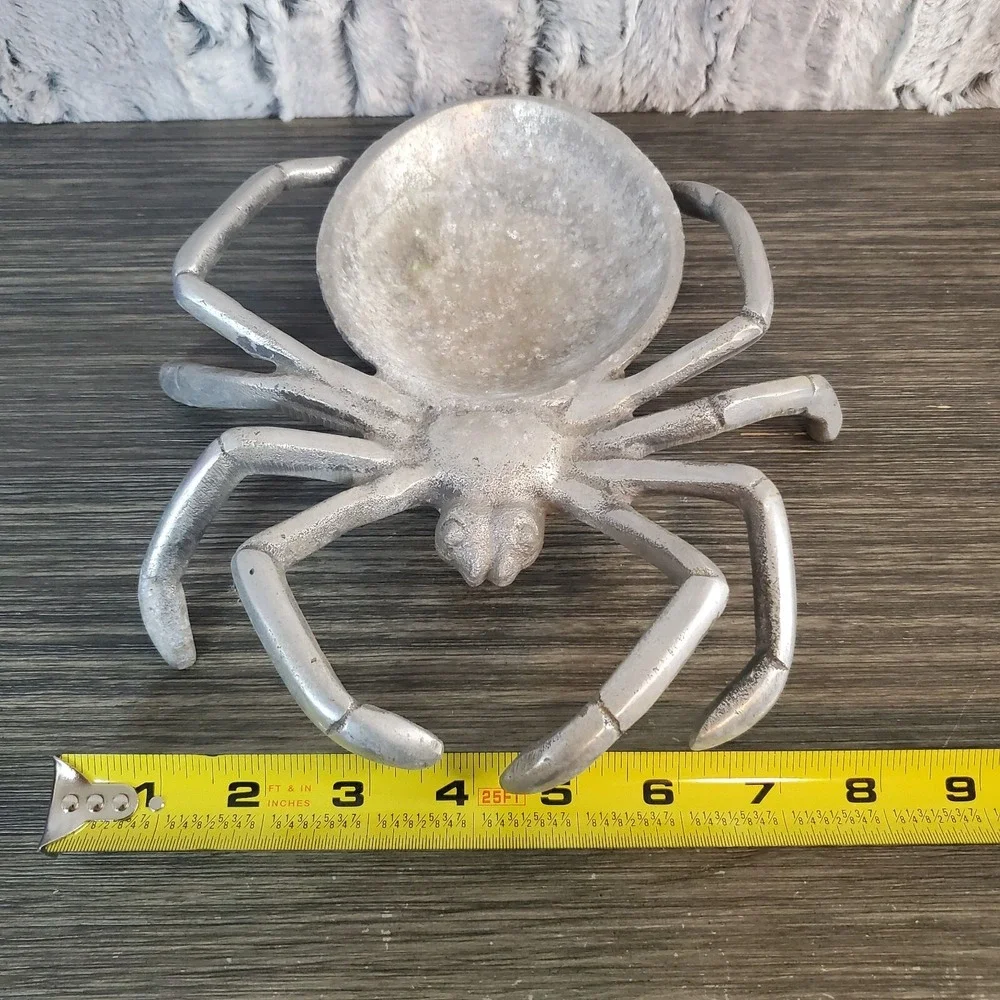 Pewter Large Spider Candy Trinket Dish 9
